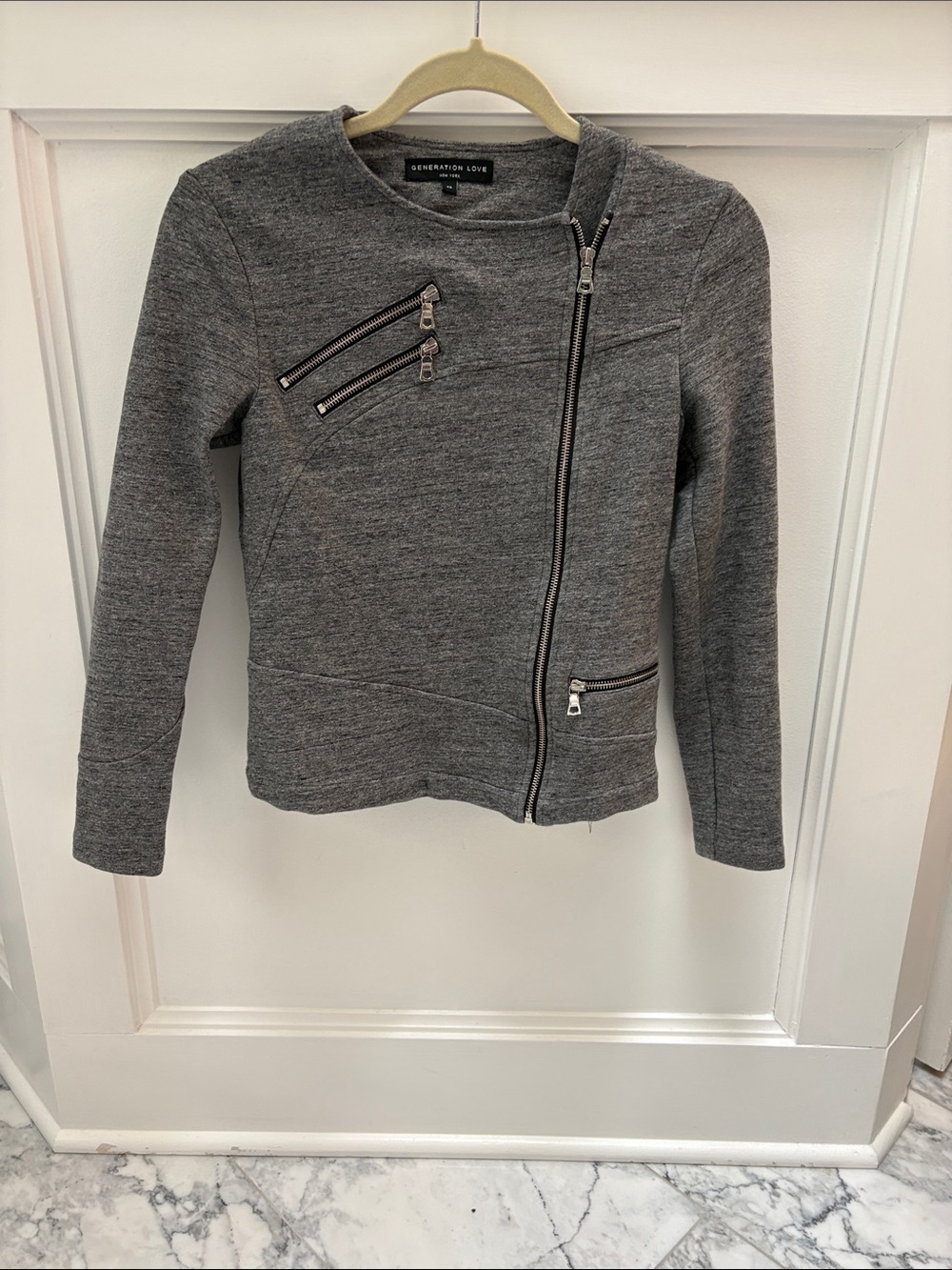 Generation Love Gray Asymmetrical Moto Jacket